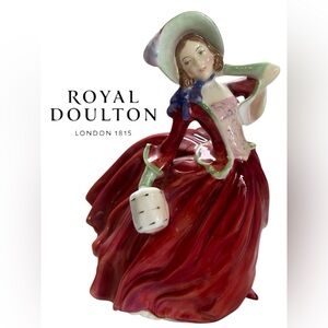 VINTAGE ROYAL DOULTON FIGURINE ‘AUTUMN BREEZES’ FINE BONE CHINA